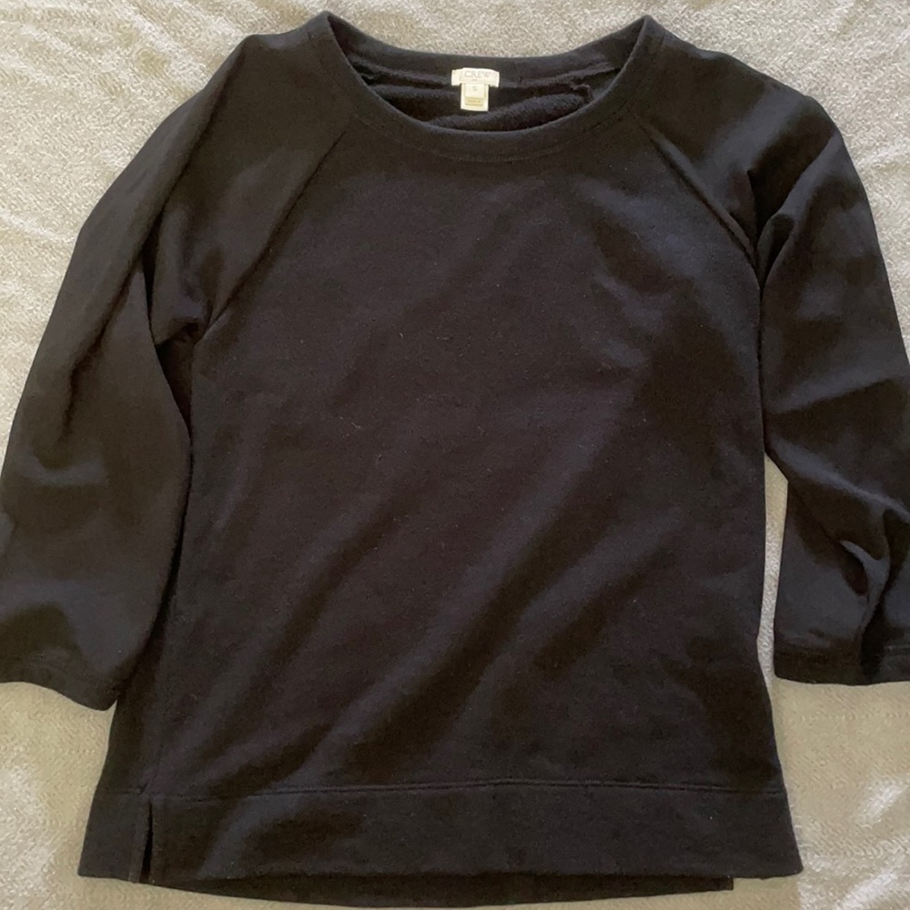 J. Crew sweatshirt top with silk like sleeves